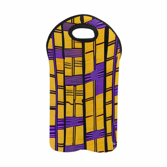 African Art, chic 2 bottle wine bag, design 34