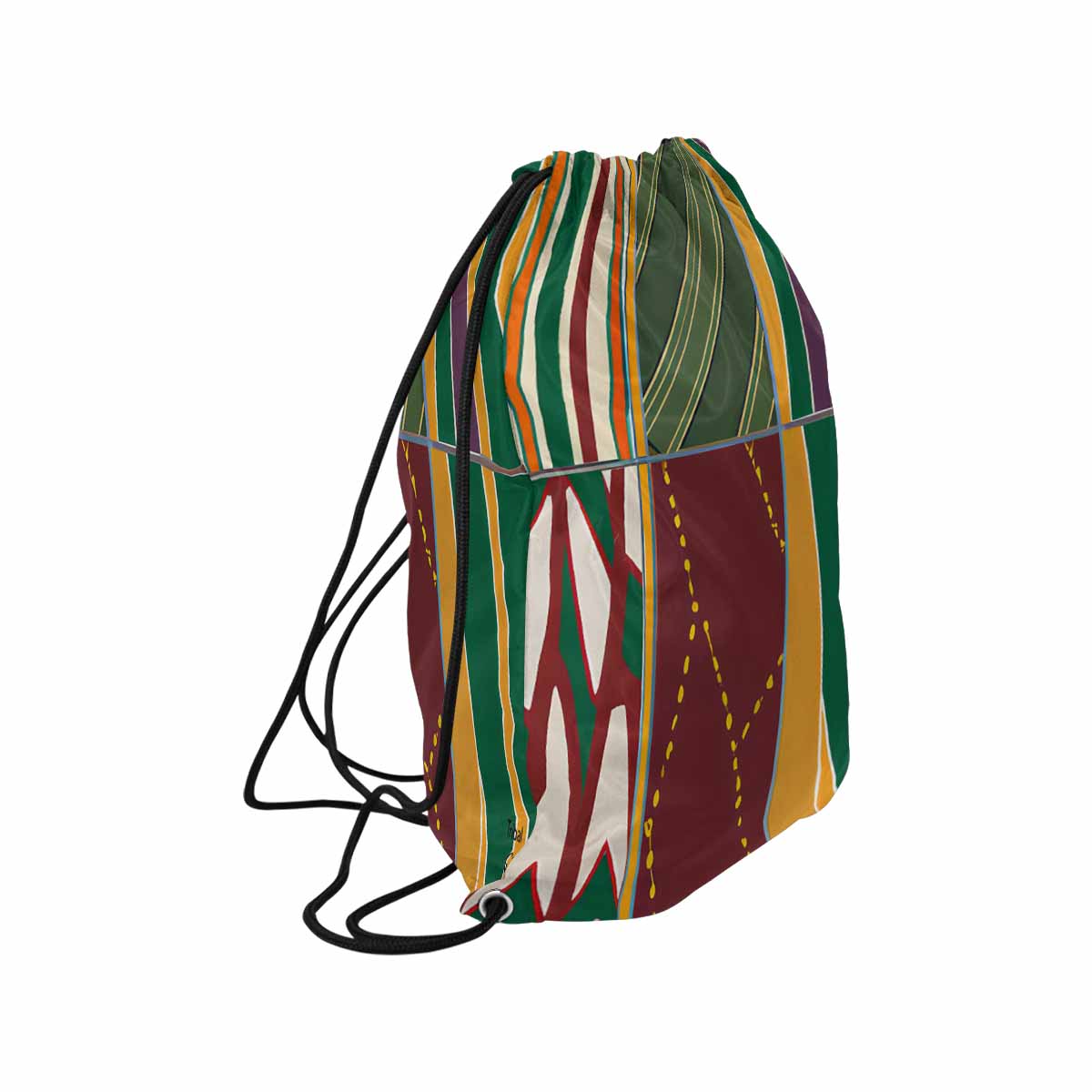 African artsy drawstring sling bag, design 43