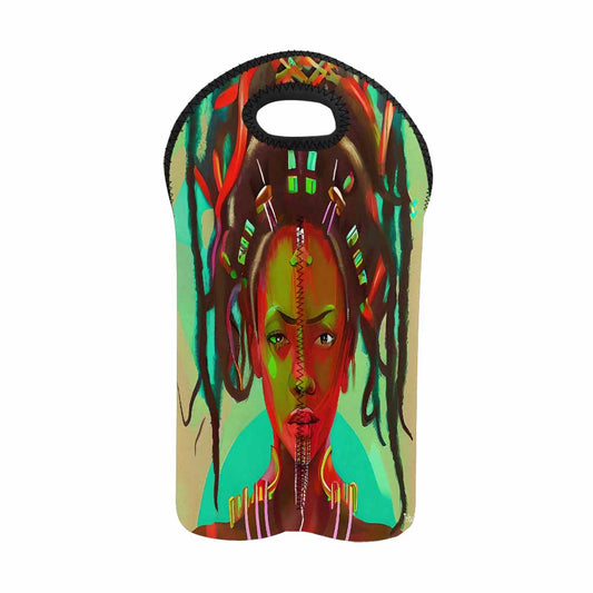 Dreads & Braids, 2 bottle wine bag, picnic or gift, african tribalgirlz Fulangiara 39