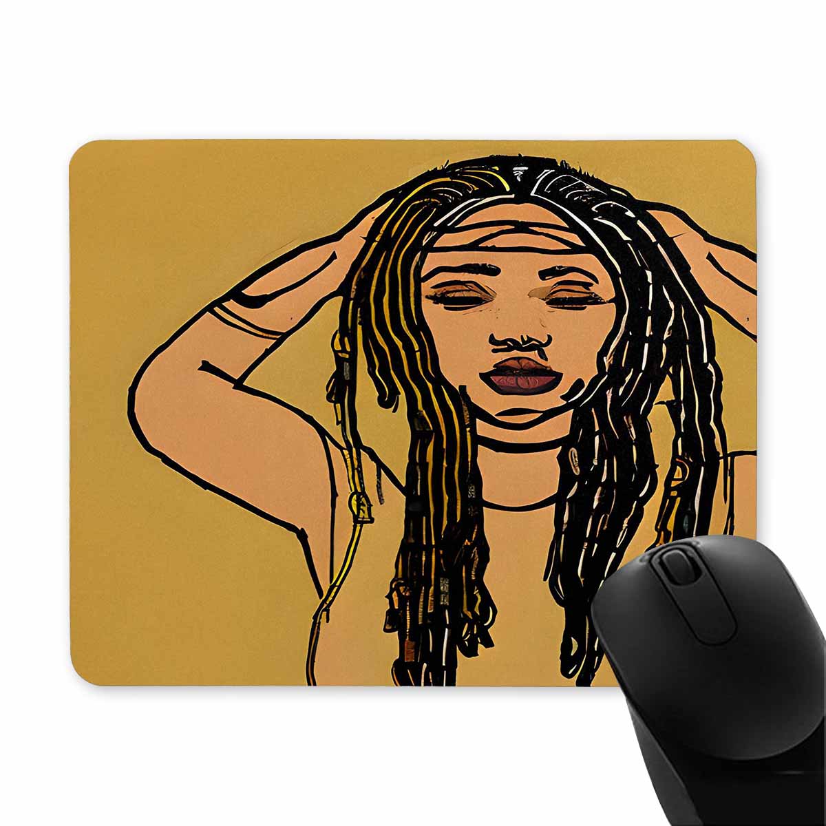 Dreads & Braids, 9 x 7 in amazing design mouse pad, Fulangiara 24