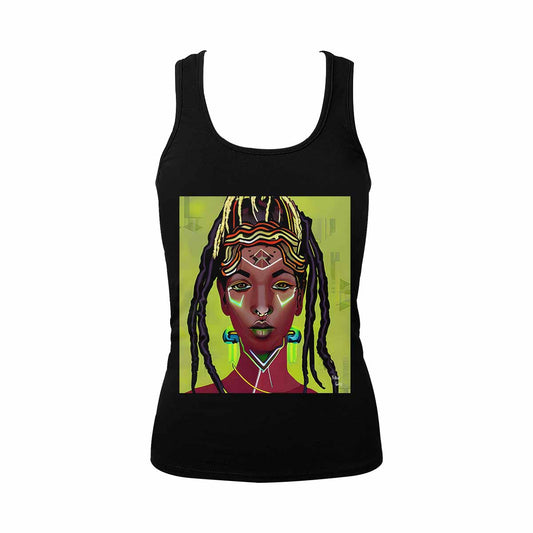 Dreads & Braids, BLACK tank top, cotton, african tribal, full image Fulangiara 44