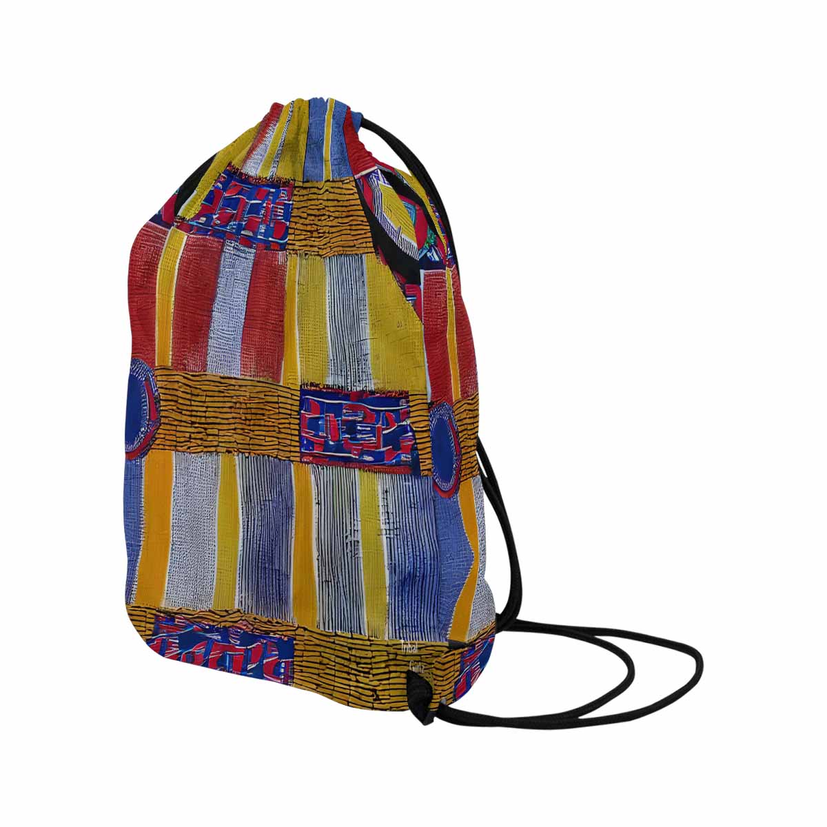 African artsy drawstring sling bag, design 20