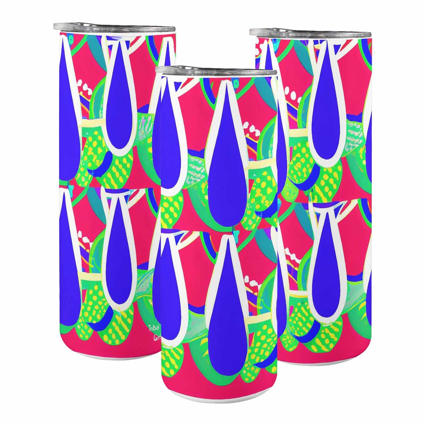 African Art, tall stainless steel insulated tumbler, travel mug, design 33