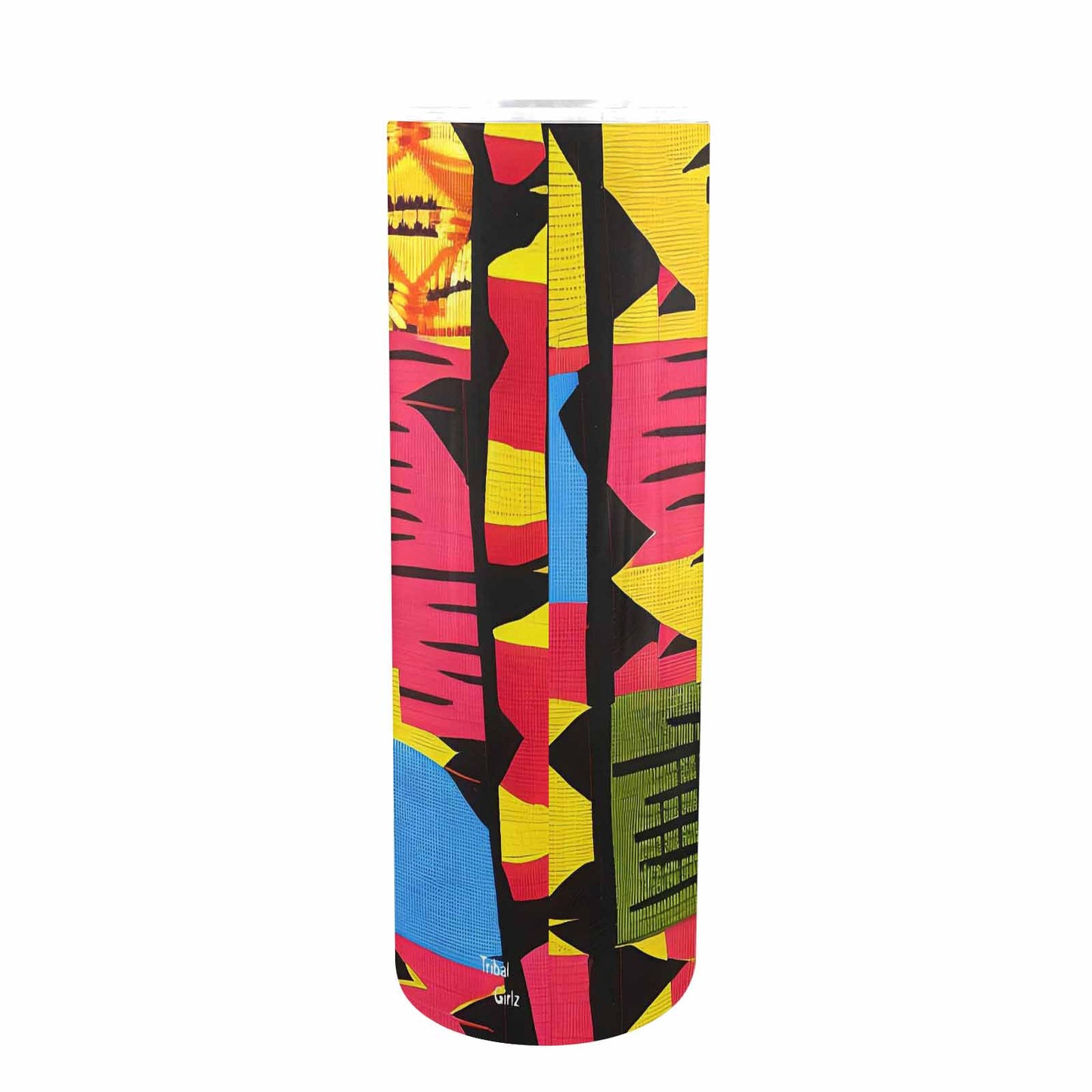 African Art, tall stainless steel insulated tumbler, travel mug, design 31