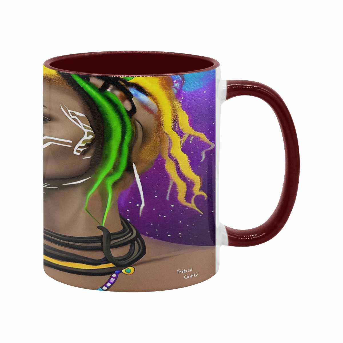 Dreads & Braids, custom color edge coffee mug, african tribalgirlz Fulangiara 1