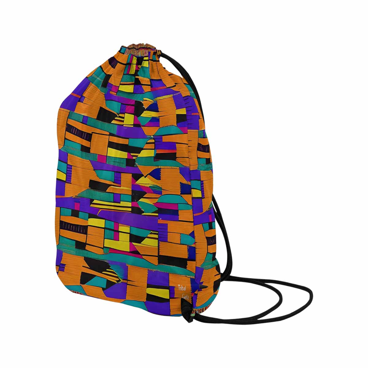 African artsy drawstring sling bag, design 39