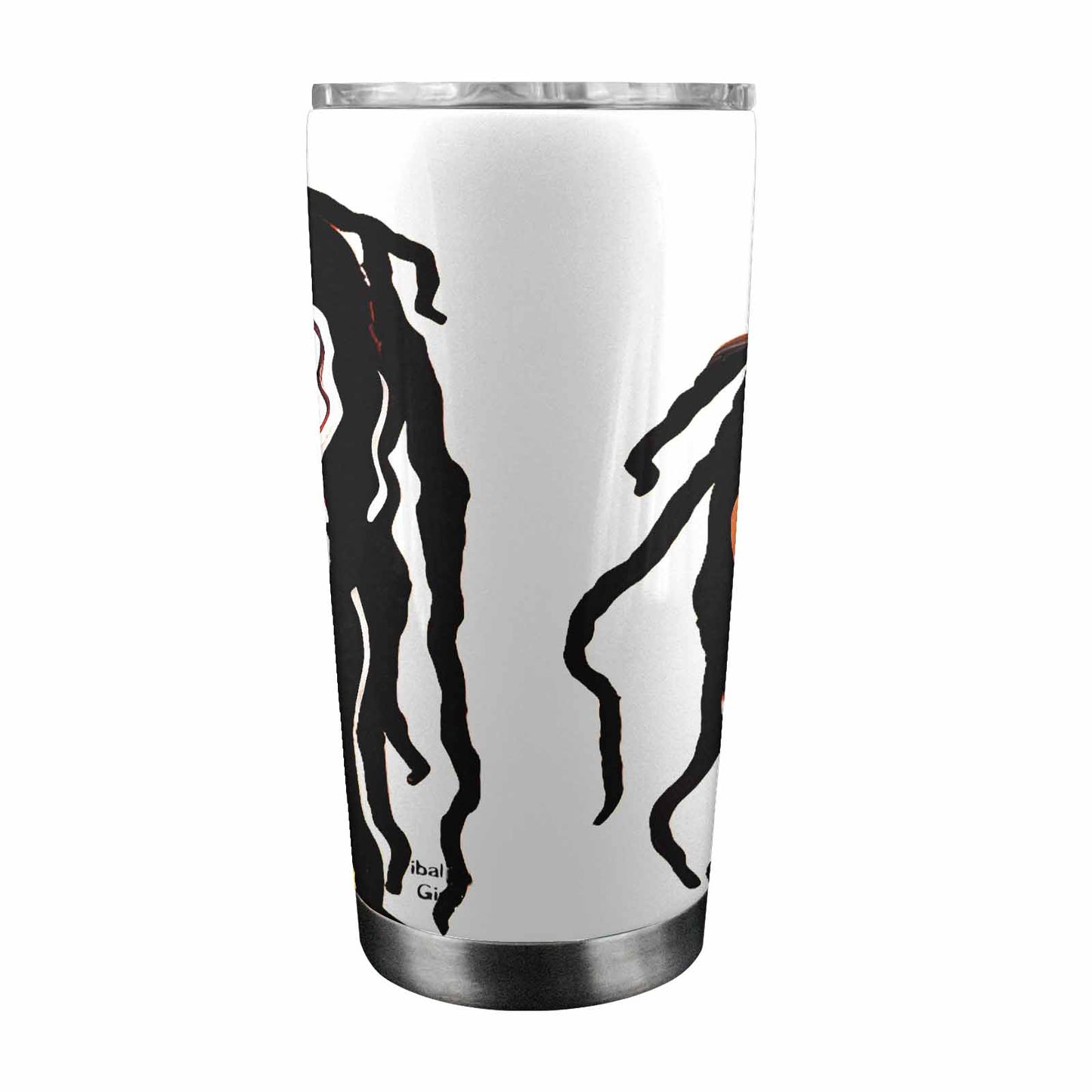 Dreads & Braids, Transparent Tumbler, mug, african tribal, outline BL, Fulangiara 16