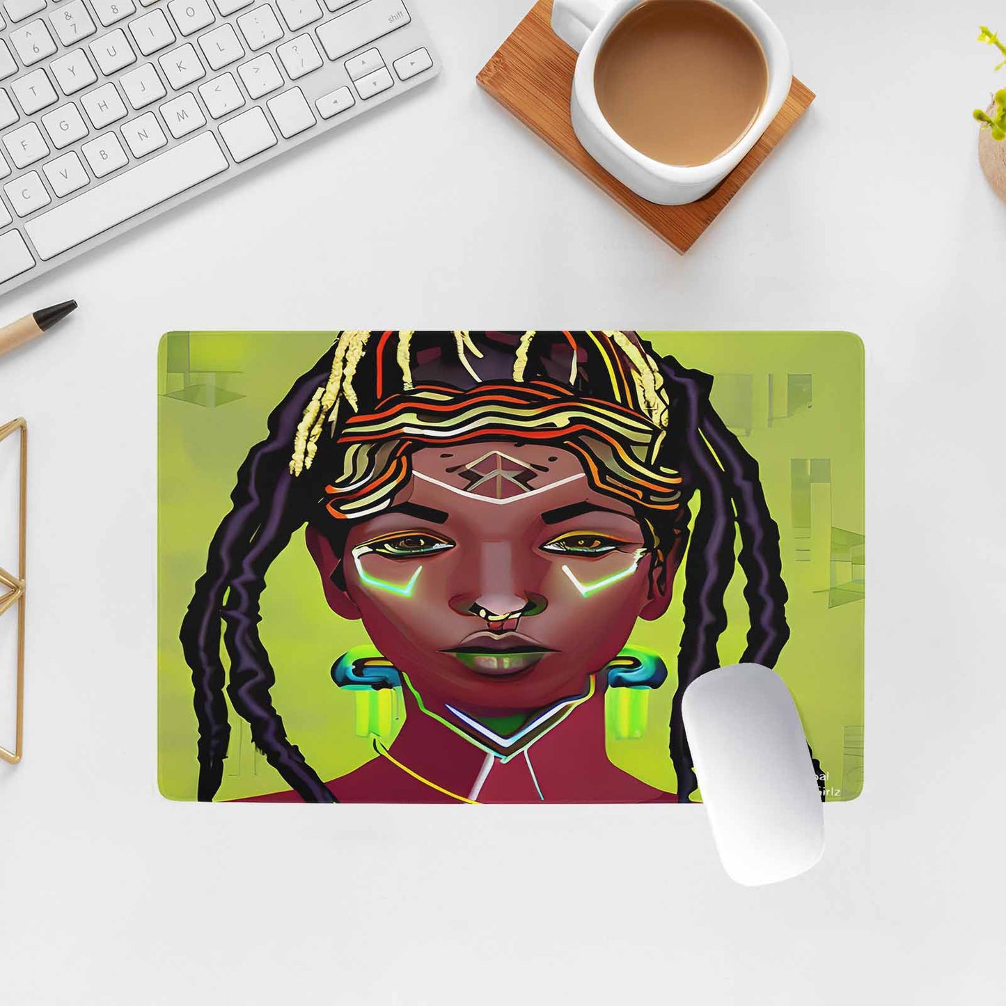 Dreads & Braids, 23 x 16 in amazing design mouse pad, Fulangiara 44