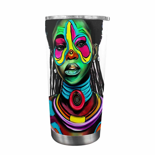 Dreads & Braids, Transparent Tumbler, mug, african tribal, outline MCL, Fulangiara 17