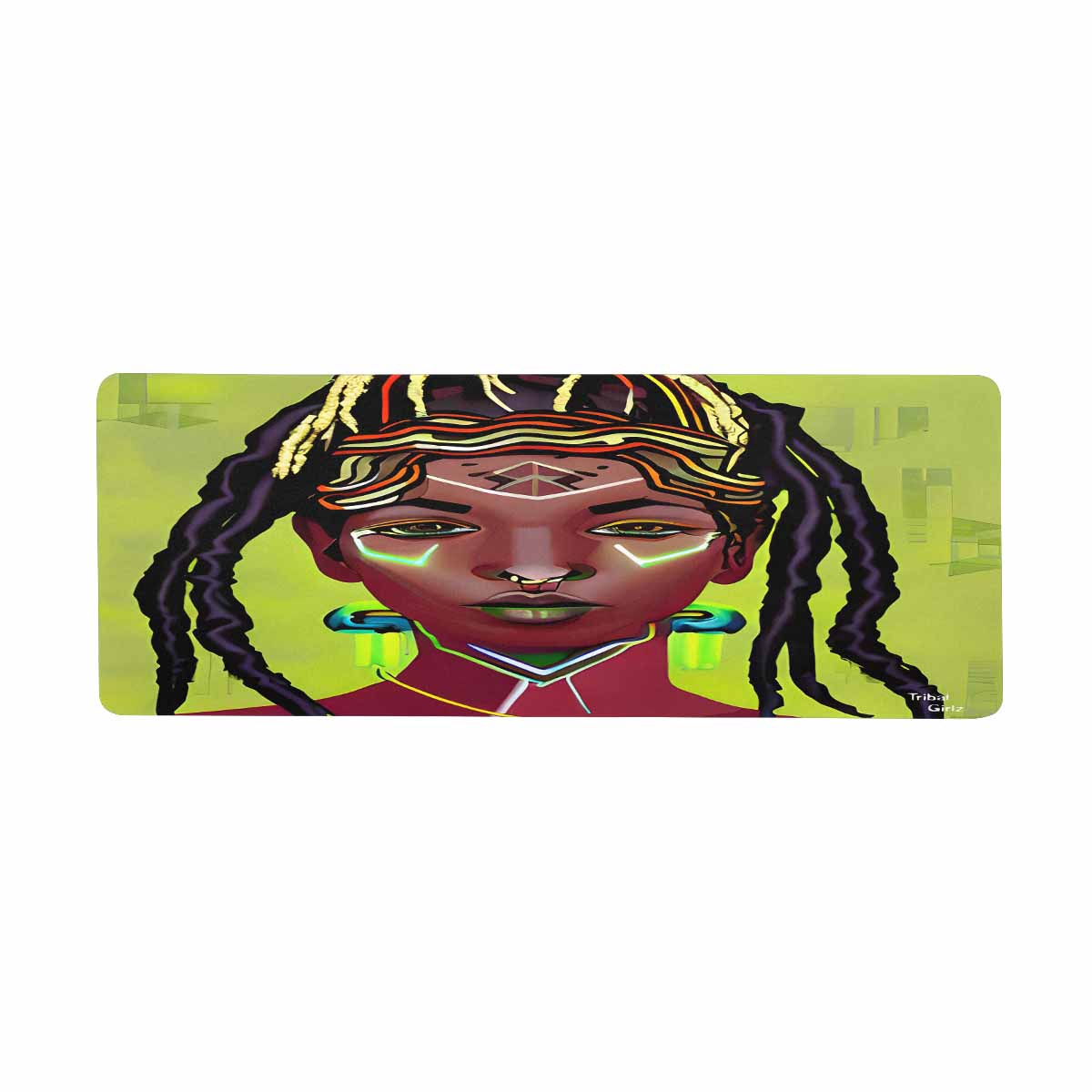 Dreads & Braids, 31 x 12 in large mouse pad, Fulangiara 44