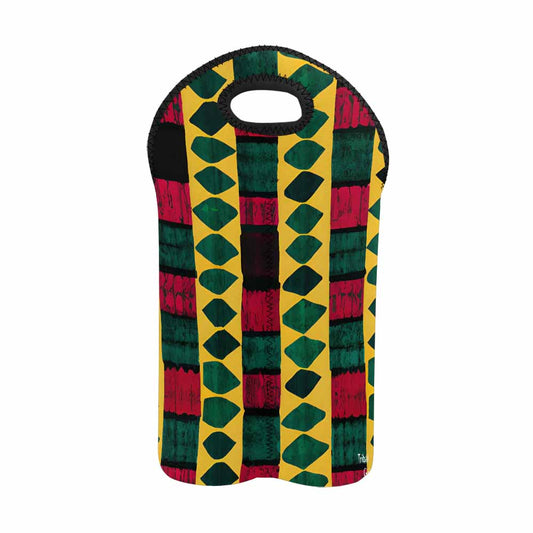 African Art, chic 2 bottle wine bag, design 14