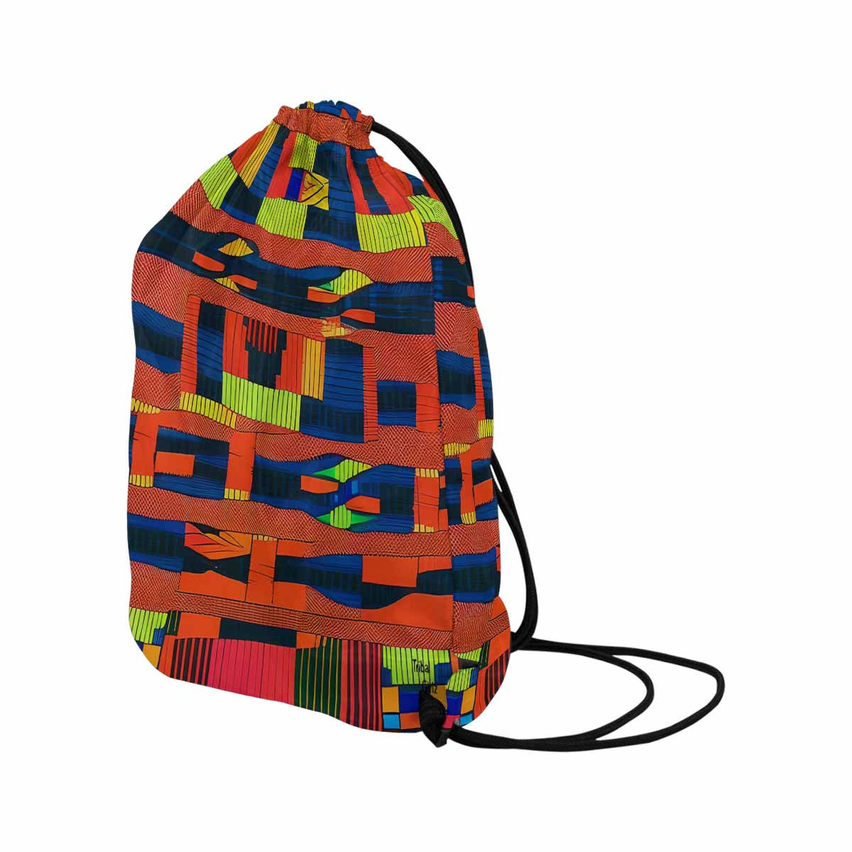 African artsy drawstring sling bag, design 44