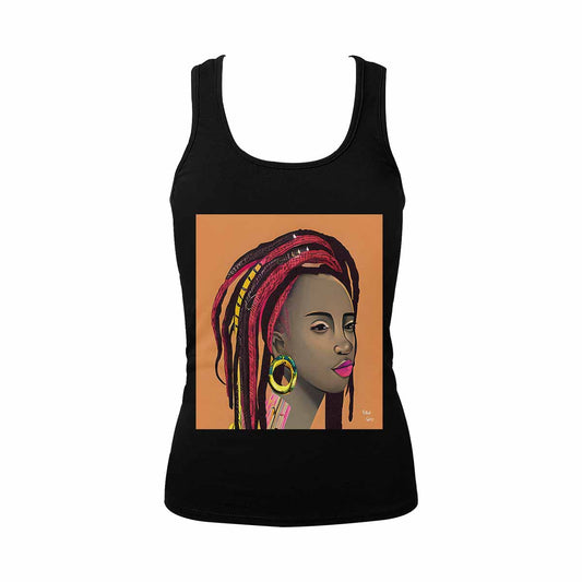 Dreads & Braids, BLACK tank top, cotton, african tribal, full image Fulangiara 4