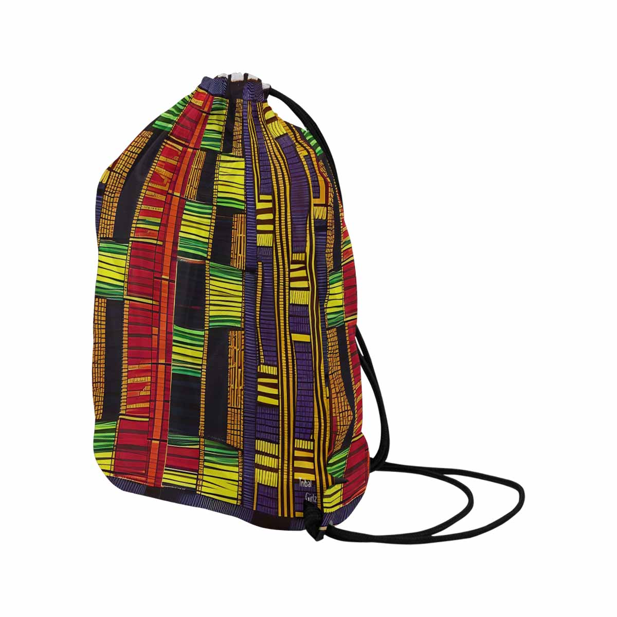 African artsy drawstring sling bag, design 16