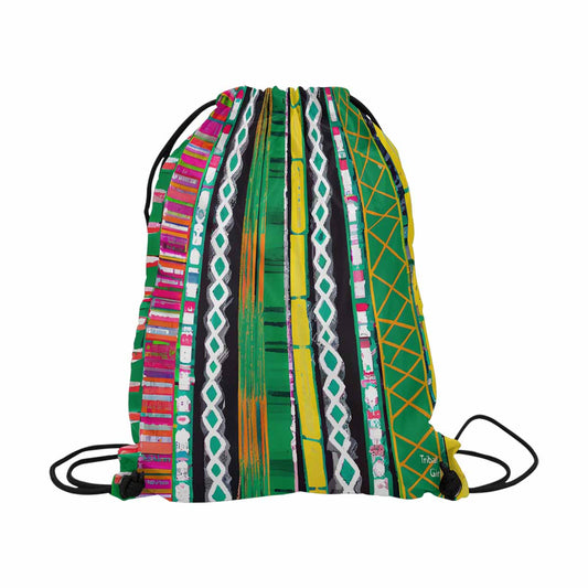 African artsy drawstring sling bag, design 48