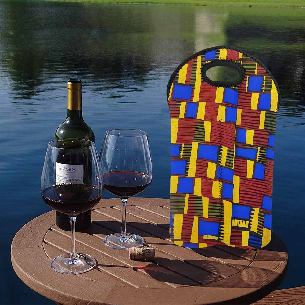 African Art, chic 2 bottle wine bag, design 50