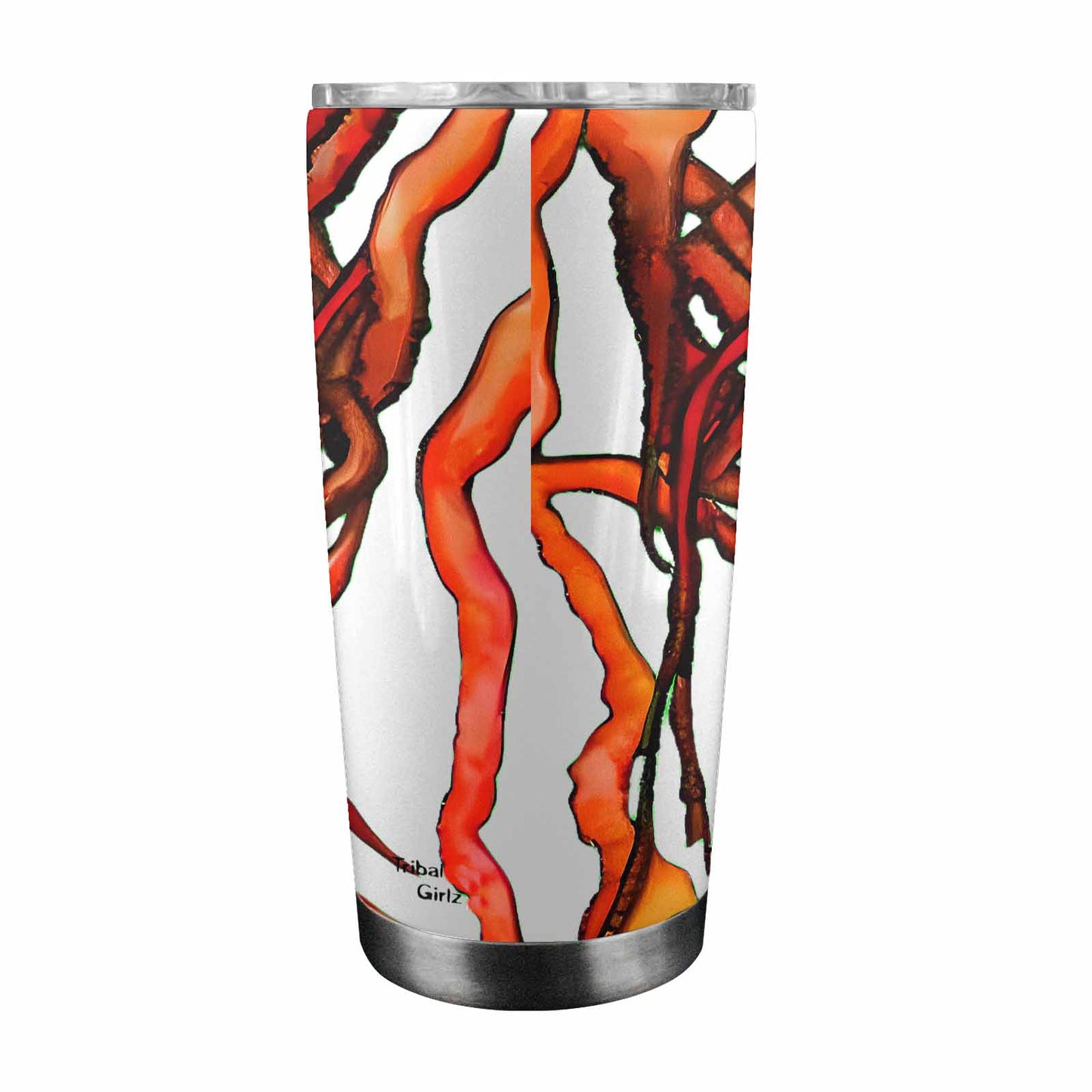 Dreads & Braids, Transparent Tumbler, mug, african tribal, outline BL, Fulangiara 47