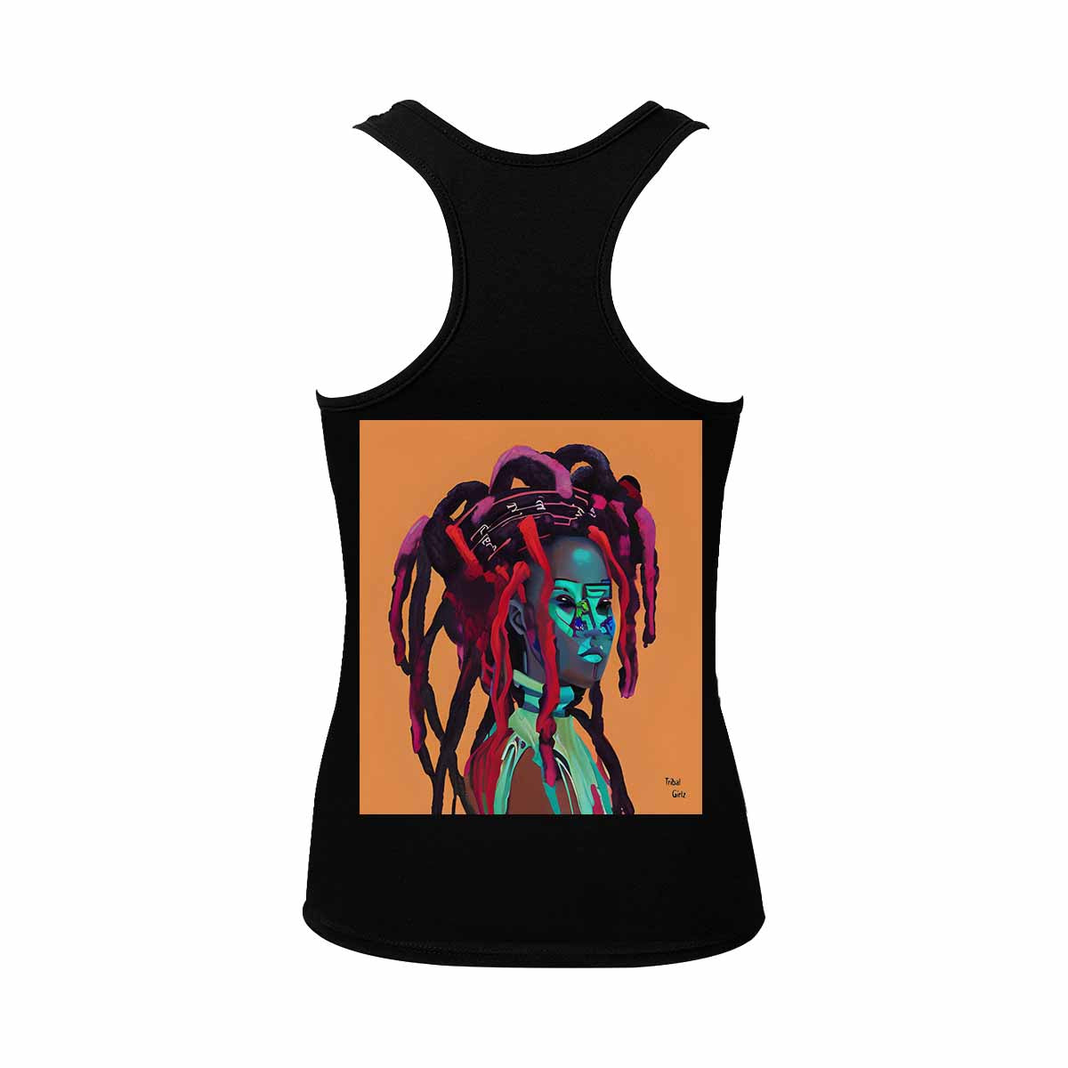 Dreads & Braids, BLACK tank top, cotton, african tribal, full image Fulangiara 7