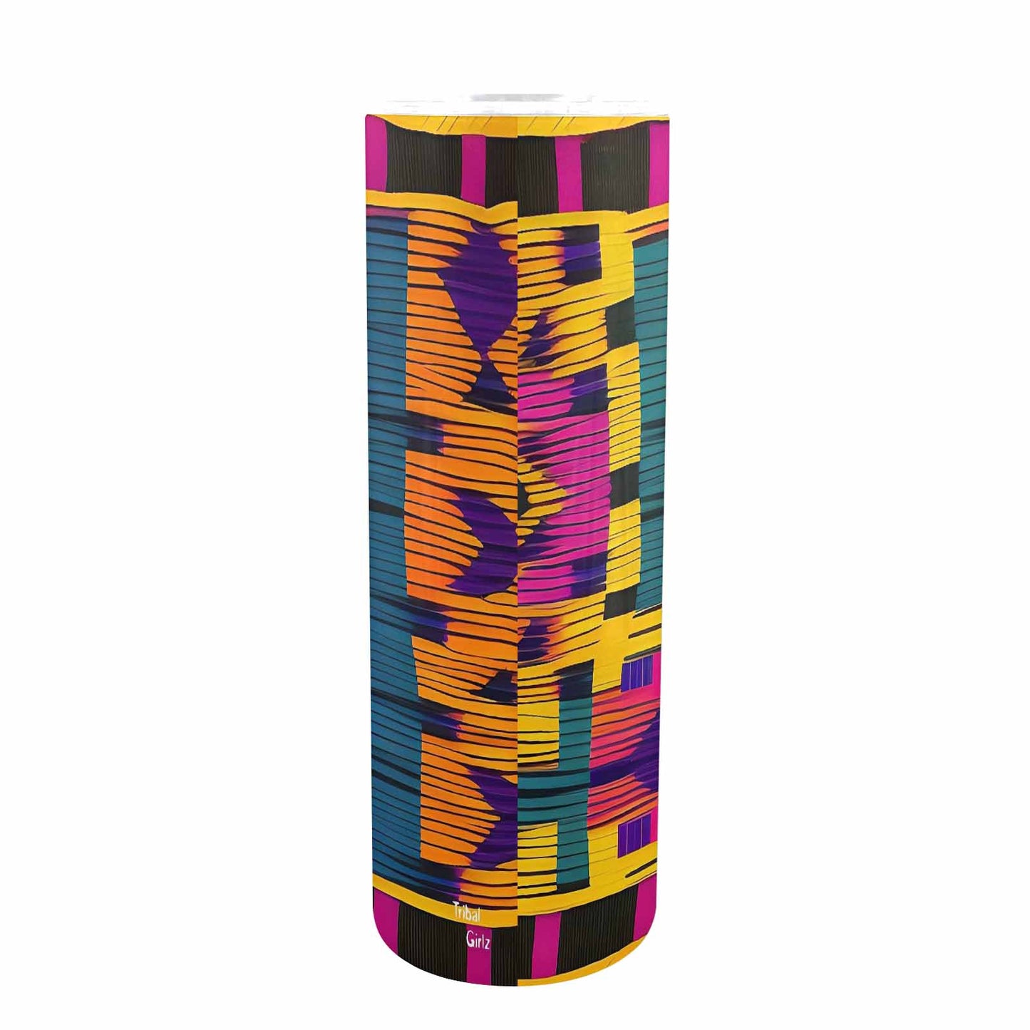 African Art, tall stainless steel insulated tumbler, travel mug, design 42