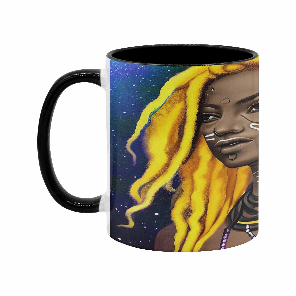 Dreads & Braids, custom color edge coffee mug, african tribalgirlz Fulangiara 1