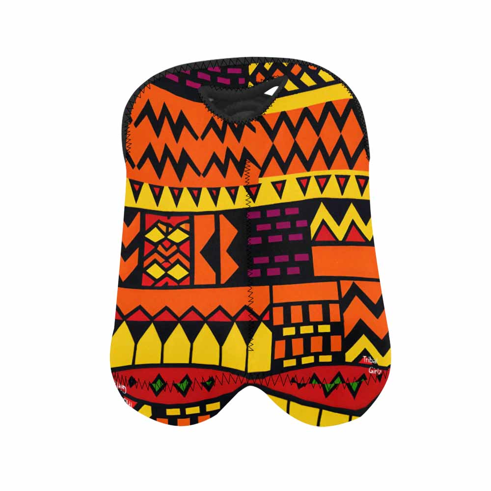 African Art, chic 2 bottle wine bag, design 38