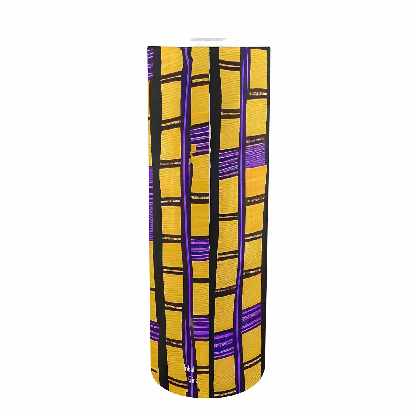 African Art, tall stainless steel insulated tumbler, travel mug, design 34