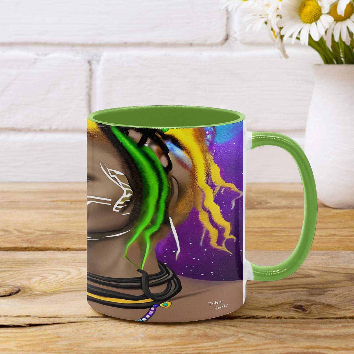 Dreads & Braids, custom color edge coffee mug, african tribalgirlz Fulangiara 1