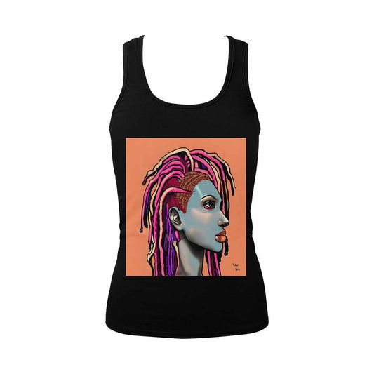 Dreads & Braids, BLACK tank top, cotton, african tribal, full image Fulangiara 5