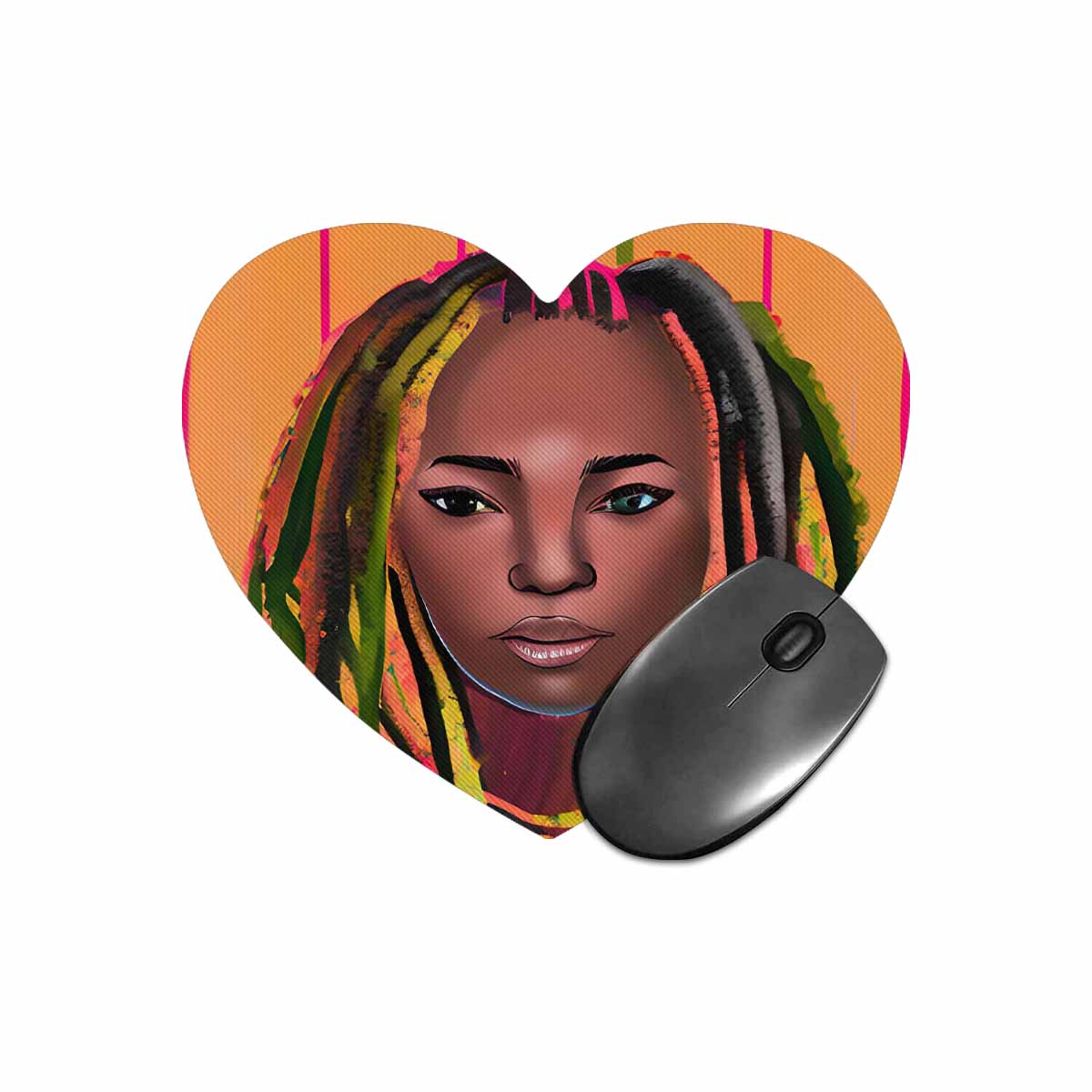 Dreads & Braids, heart shape mouse pad, Fulangiara 12