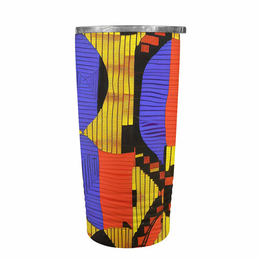 African Art, stainless steel insulated tumbler, travel mug, design 37