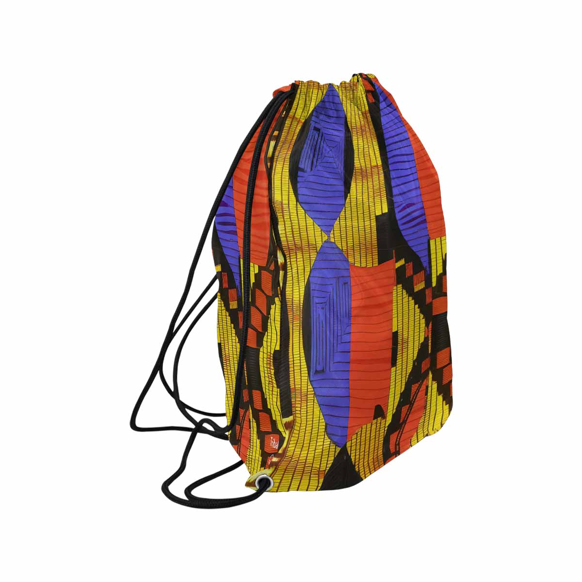 African artsy drawstring sling bag, design 37