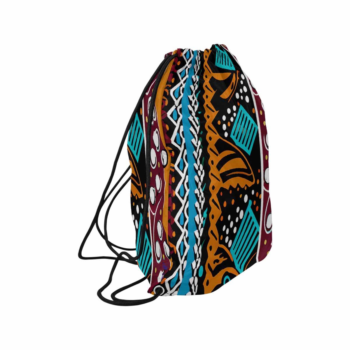 African artsy drawstring sling bag, design 36