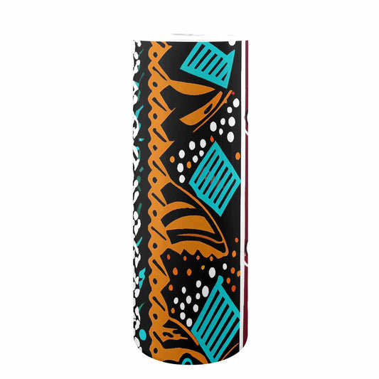 African Art, tall stainless steel insulated tumbler, travel mug, design 36