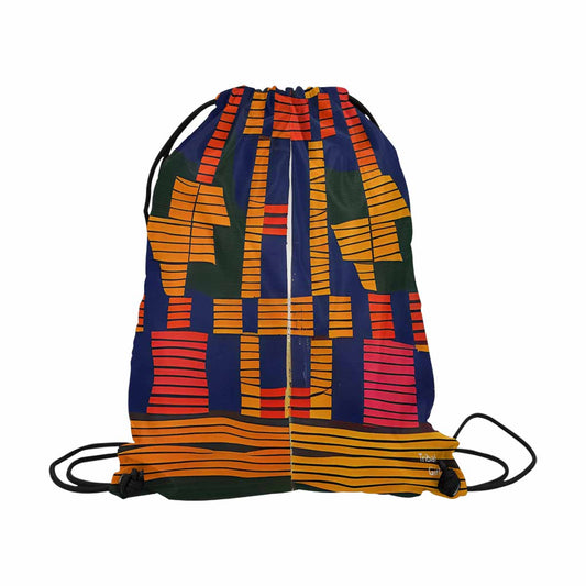 African artsy drawstring sling bag, design 18