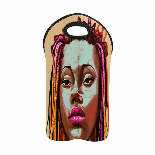 Dreads & Braids, 2 bottle wine bag, picnic or gift, african tribalgirlz Fulangiara 11