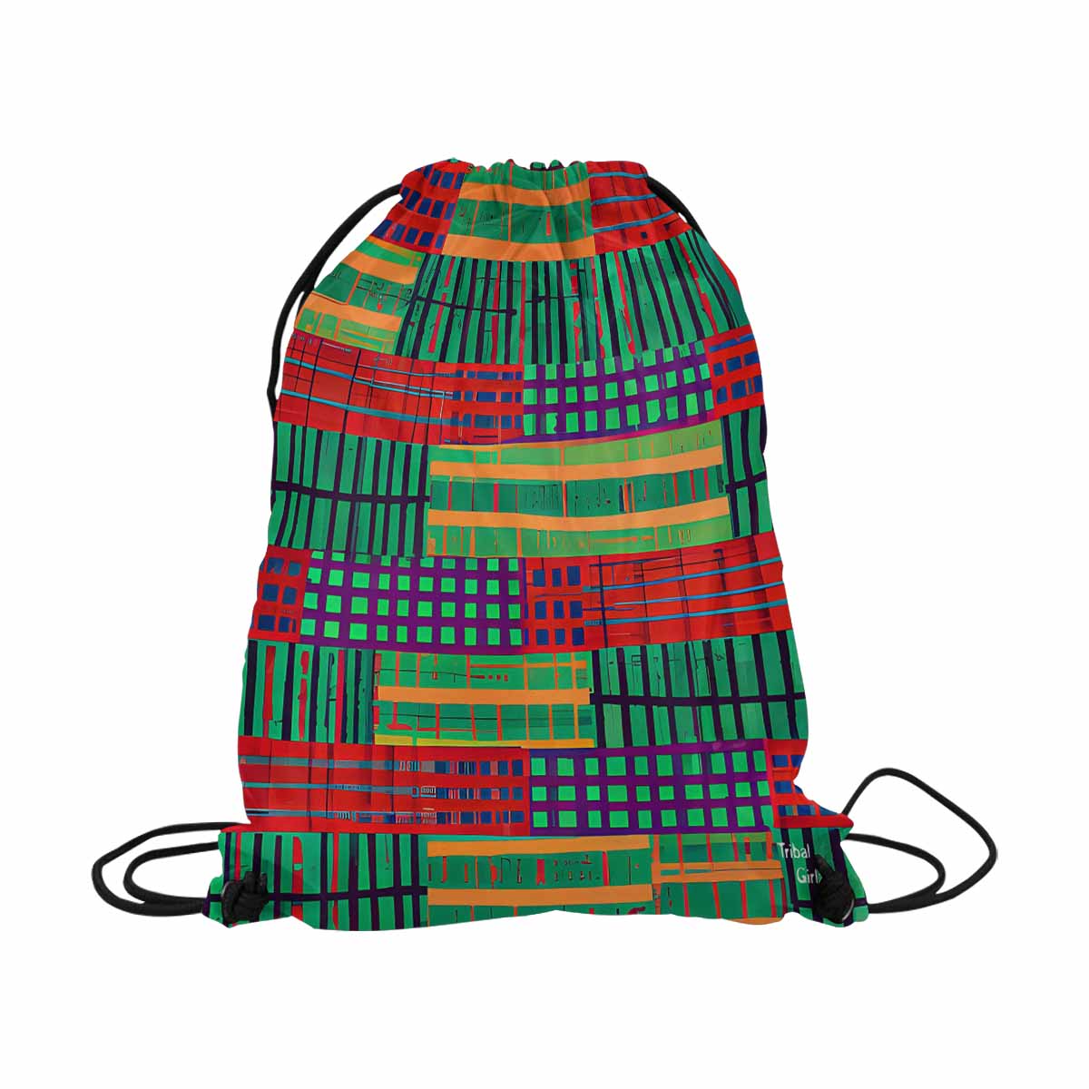 African artsy drawstring sling bag, design 23