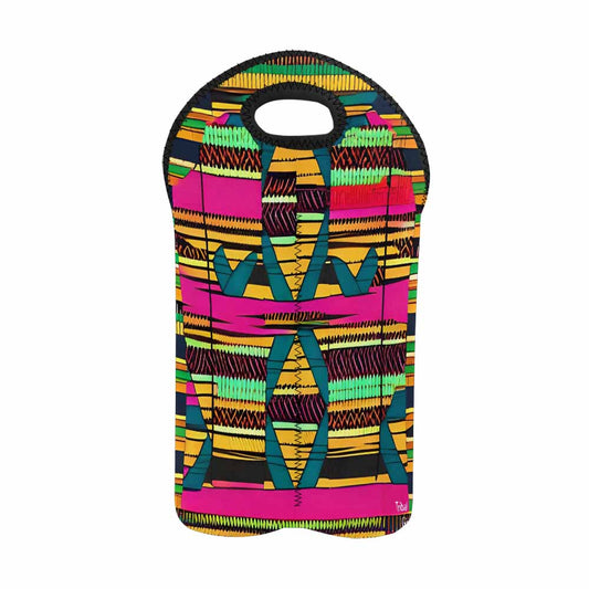 African Art, chic 2 bottle wine bag, design 24