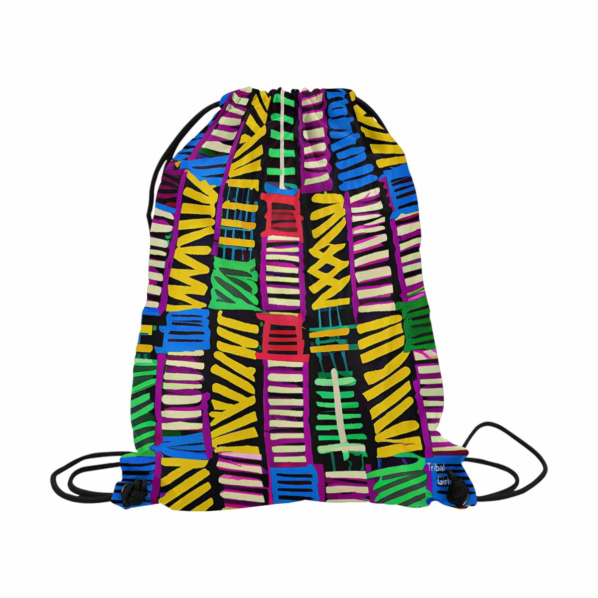 African artsy drawstring sling bag, design 41
