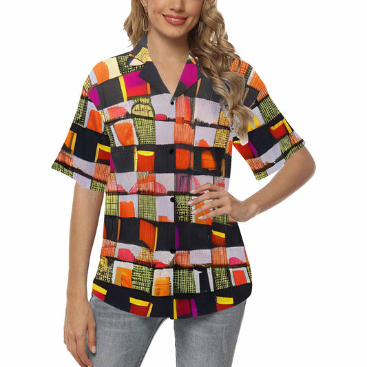 African Art, womens Hawaiian shirt, design 17