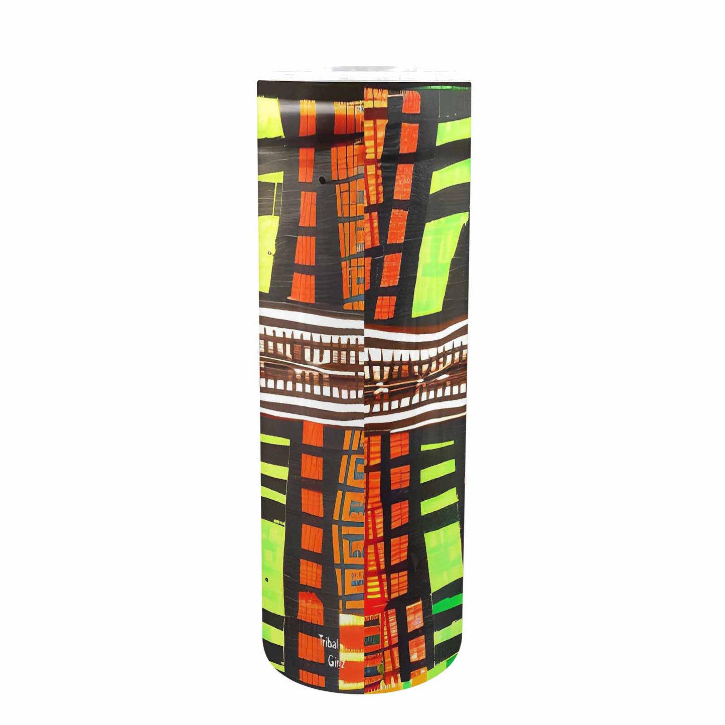 African Art, tall stainless steel insulated tumbler, travel mug, design 13