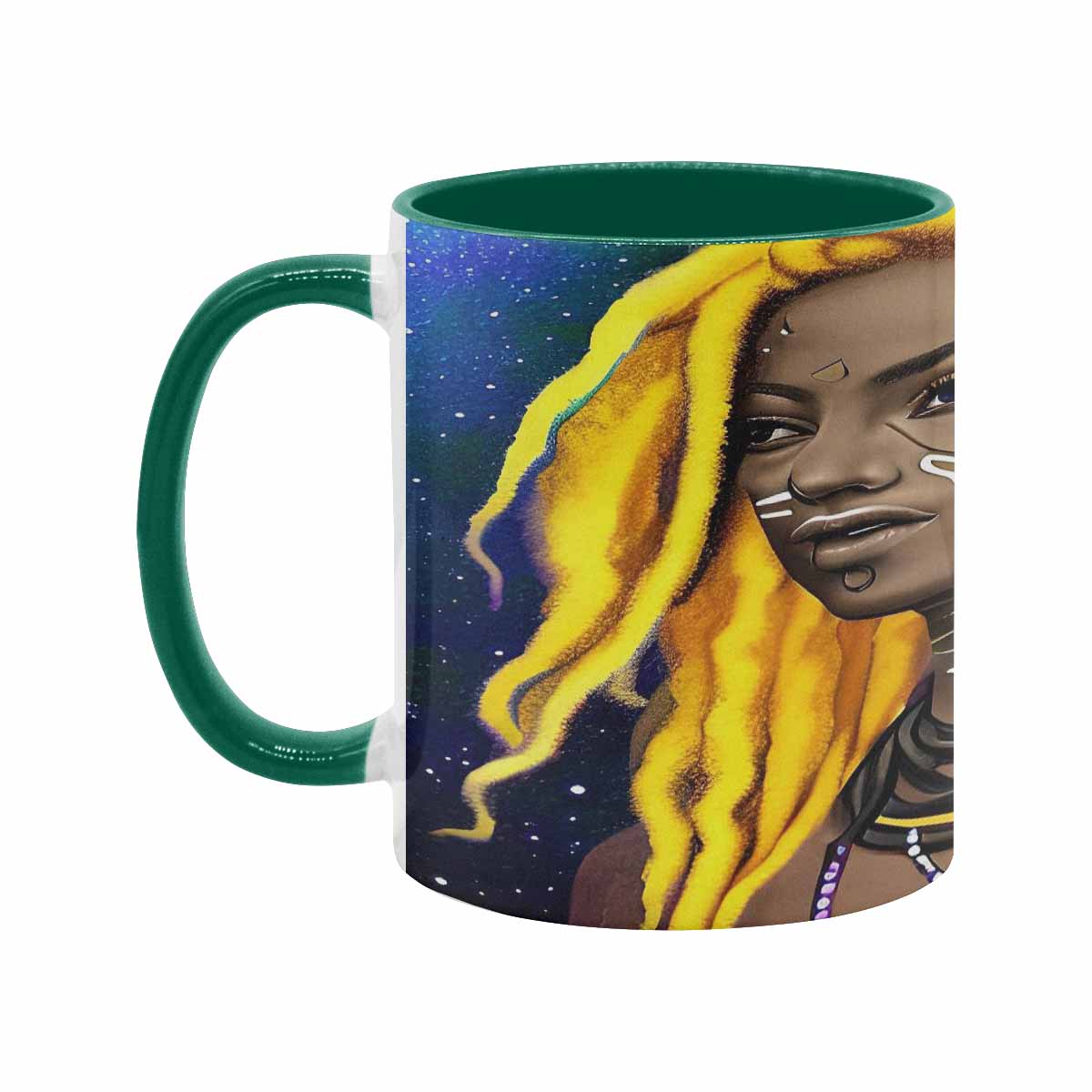 Dreads & Braids, custom color edge coffee mug, african tribalgirlz Fulangiara 1