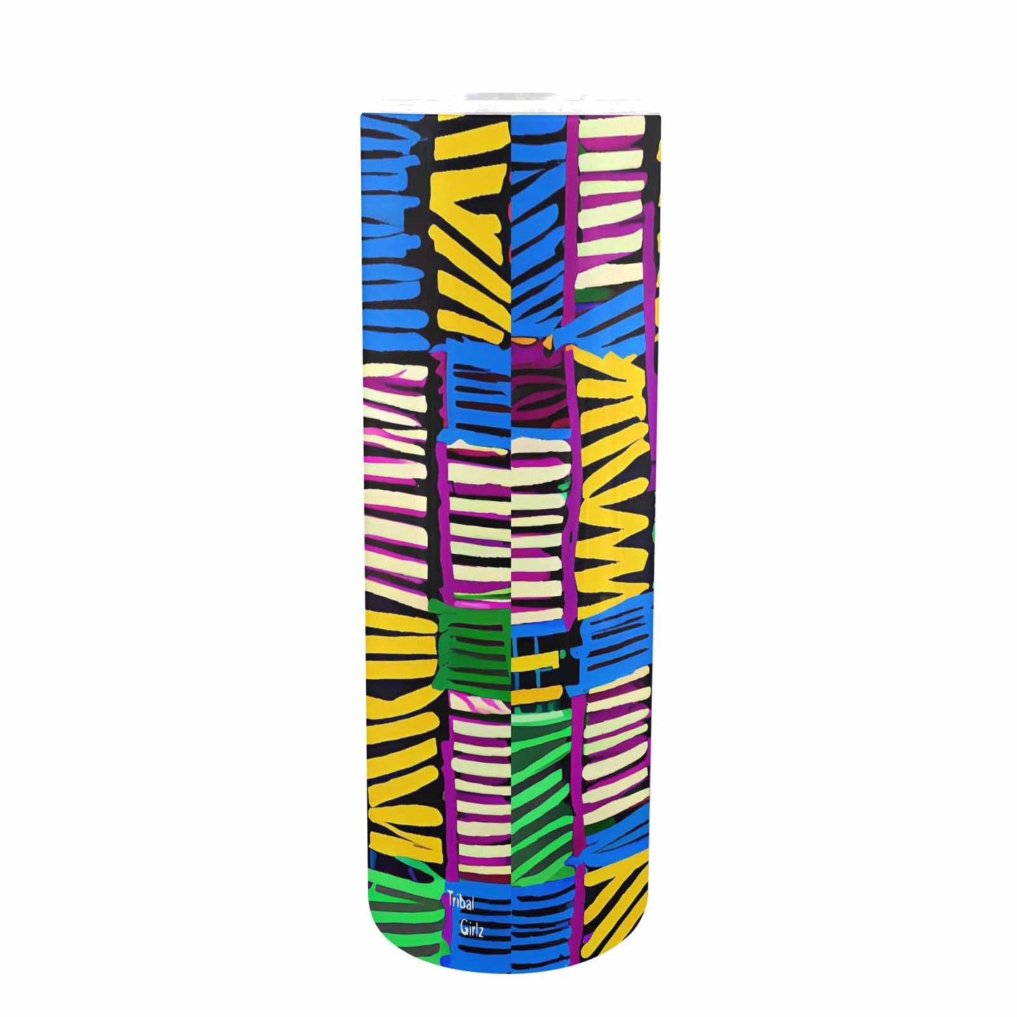 African Art, tall stainless steel insulated tumbler, travel mug, design 41