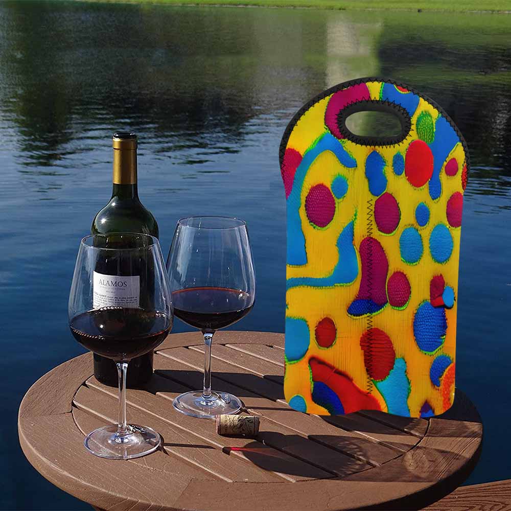 African Art, chic 2 bottle wine bag, design 06