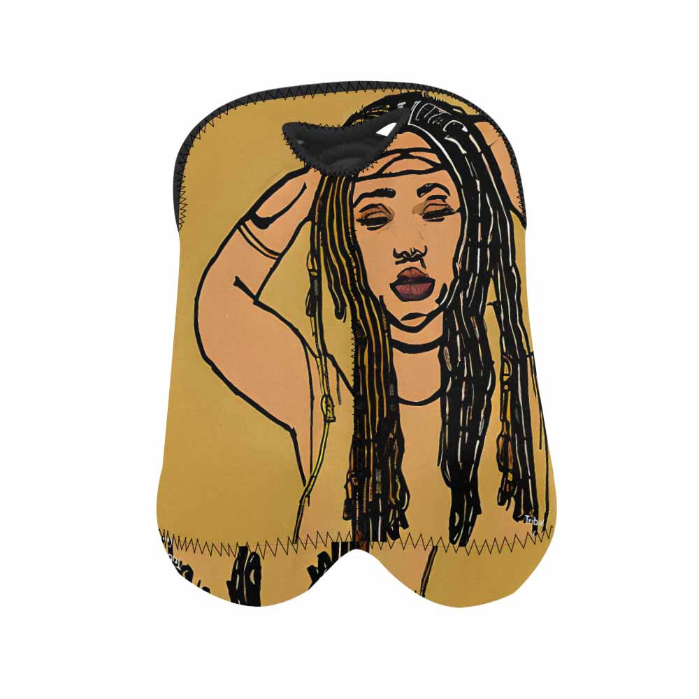 Dreads & Braids, 2 bottle wine bag, picnic or gift, african tribalgirlz Fulangiara 24