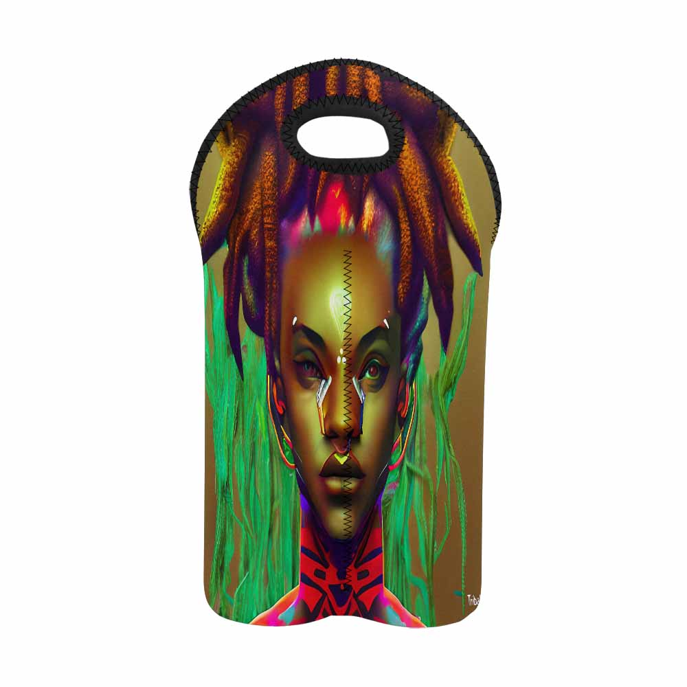 Dreads & Braids, 2 bottle wine bag, picnic or gift, african tribalgirlz Fulangiara 43