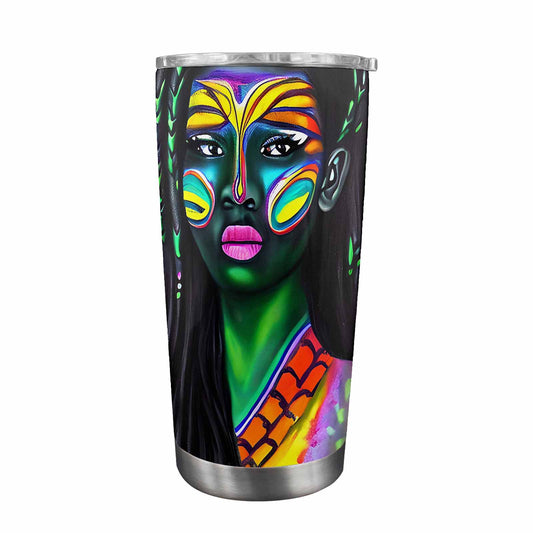 Dreads & Braids, Transparent Tumbler, mug, african tribal, outline MCL, Fulangiara 19