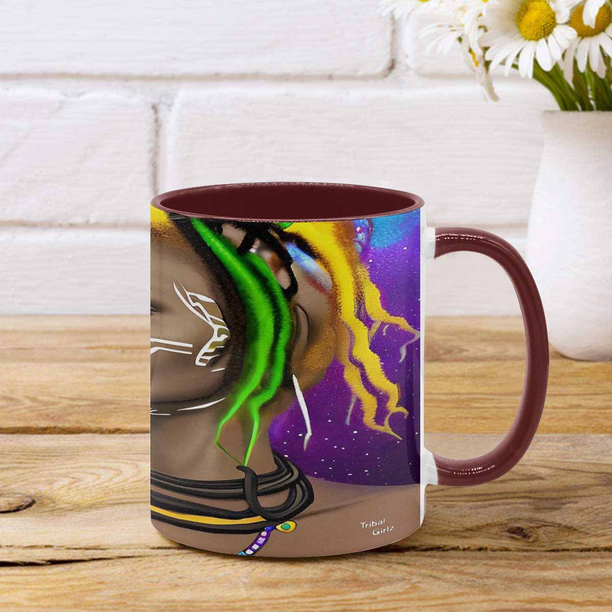 Dreads & Braids, custom color edge coffee mug, african tribalgirlz Fulangiara 1