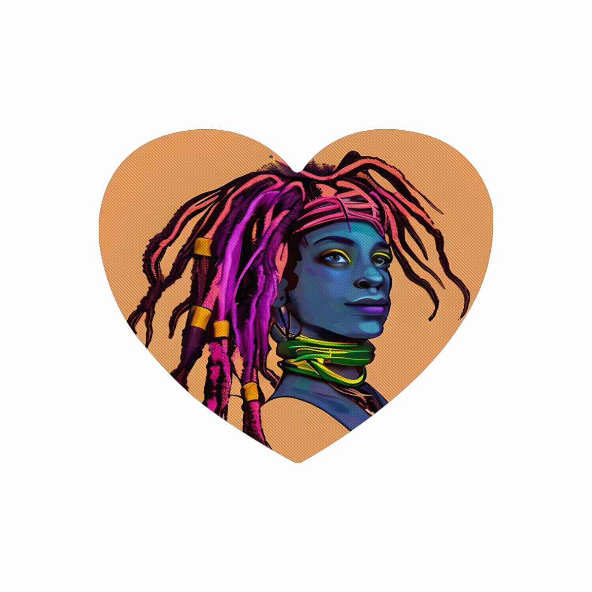 Dreads & Braids, heart shape mouse pad, Fulangiara 10