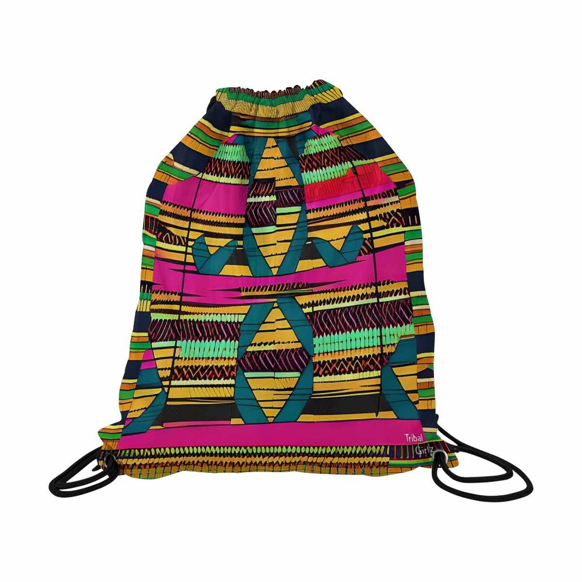 African artsy drawstring sling bag, design 24