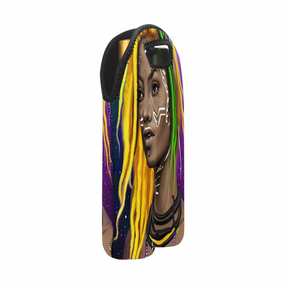 Dreads & Braids, 2 bottle wine bag, picnic or gift, african tribalgirlz Fulangiara 1